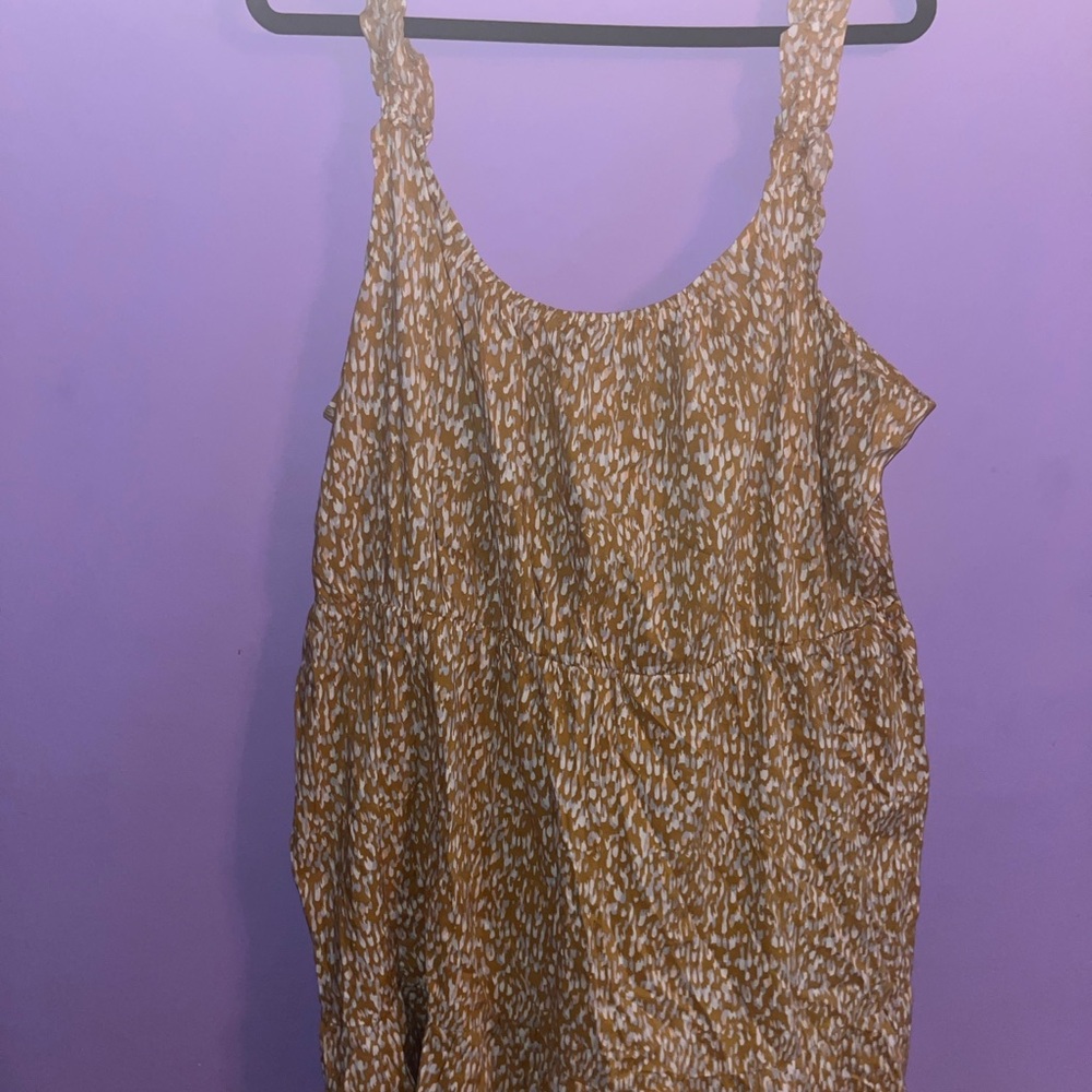 Banana Republic Gold and White Midi Dress